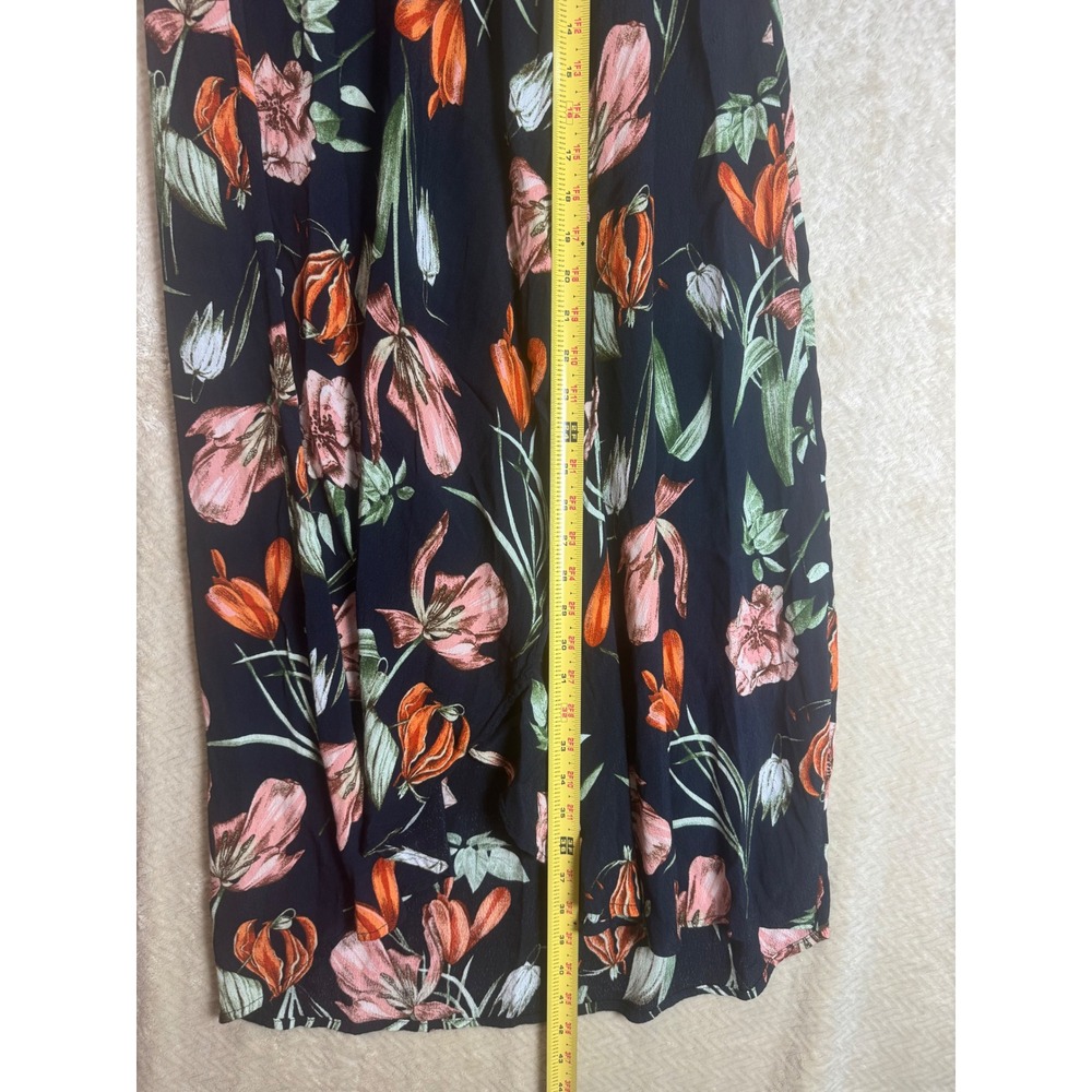 Lulus Navy Blue Floral Maxi Skirt High Waisted Tulip Slit M - Picture 5 of 6